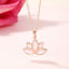 Colar Ouro Rose mais Pingente Flor de Lotus de Quartzo