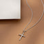 Corrente Prata 925 Unissex Legítima Com Pingente Crucifixo 60cm