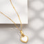Colar de Coração com Fechadura Frente e Verso Ouro 18k