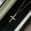 Colar de Ouro 18k Galvanizado com Crucifixo Cravejado com pedras em Zircônias