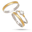 Alianças de Casamento/Namoro  em Prata 925 com Ouro 18K e Solitário Moissanite