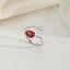 Anel rosa ajustável com Pedra Ródio Vermelha