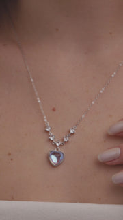 Colar de Prata com Pingente de Zircônia Coração do Amor