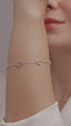 Pulseira de Prata com Corações Doce Menina Ródio