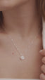 Colar com Pingente de Conha com Pérola Natural Ródio