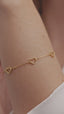 Pulseira de Prata com Corações Doce Menina Ouro 18k