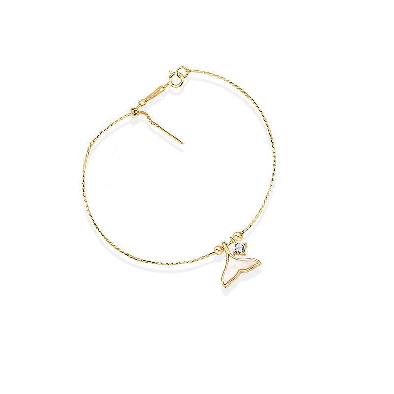 Pulseira Calda de Sereia ouro 14k com Pedra - Fabi Joias
