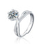 Anel Moissanite Flor com Pedra - fabijoias